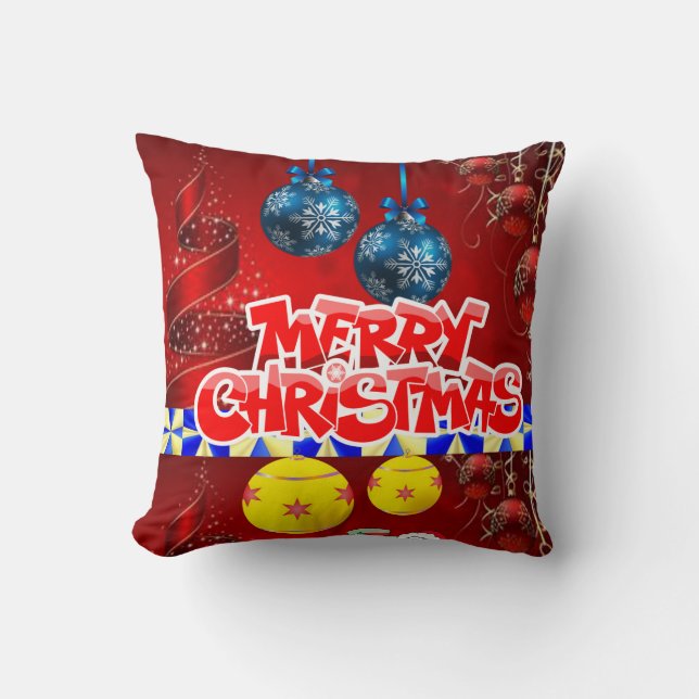 Weihnachtsbaum Kissen, frohe Weihnachten Kissen (Vorderseite)