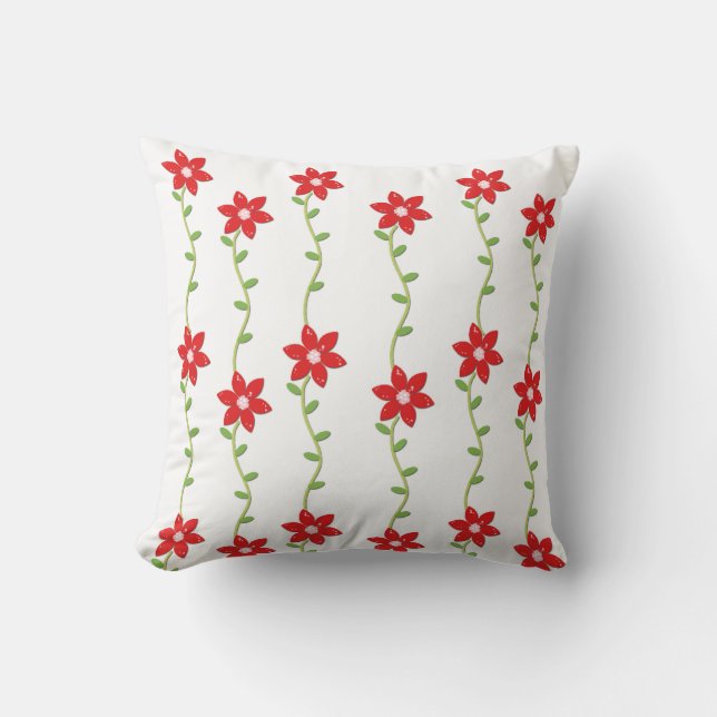Weihnachtsbaum Kissen, Poinsettia Kissen (Vorderseite)