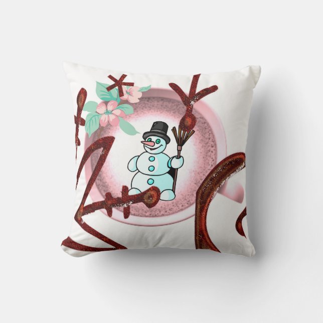 Weihnachtsbaum Kissen, Schneemann, Bläschen Kissen (Vorderseite)