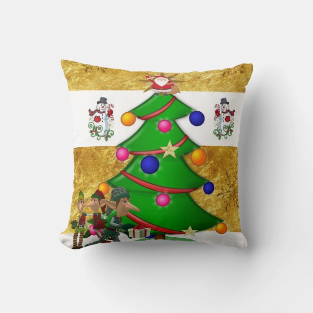 Weihnachtsbaum Kissen, Snowman Santa Kissen (Vorderseite)