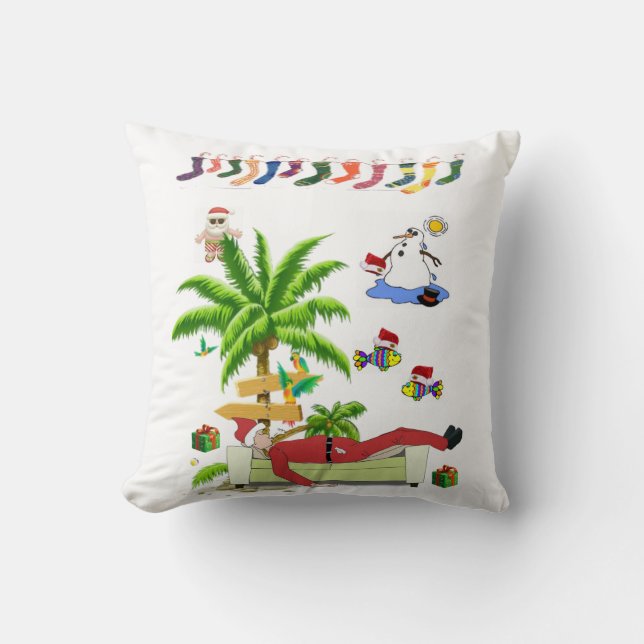 Weihnachtsbaum Kissen, Summer Beach Bum Santa Kissen (Vorderseite)