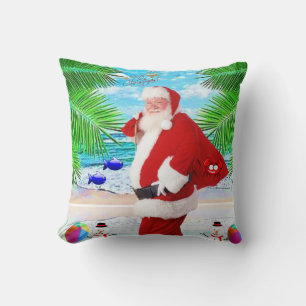 Weihnachtsbaum Kissen, Summer Beach Bum Santa Kissen