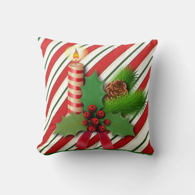Weihnachtsbaum Kissen, Weihnachtskerze Kissen (Vorderseite)