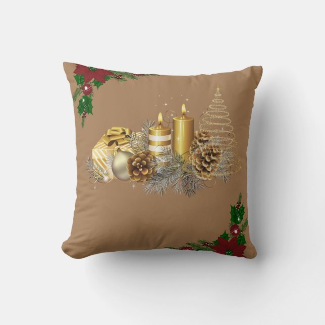 Weihnachtsbaum Kissen, Weihnachtskerze Kissen (Vorderseite)