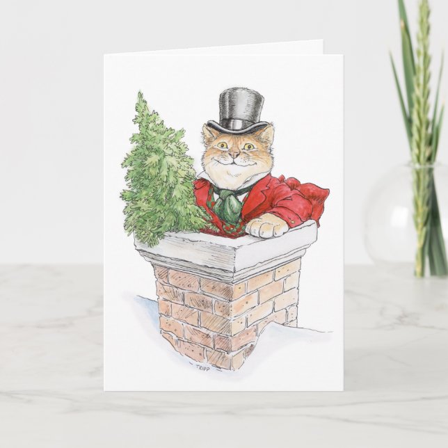 Weihnachtsbaum Kitty Card Karte (Vorderseite)