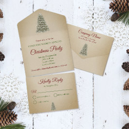 Weihnachtsbaum Kraft Paper Company Holiday Party All In One Einladung