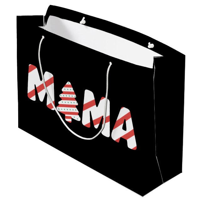 Weihnachtsbaum Kuchen Matching Family Party Mama Große Geschenktüte (Rückseite Schrägansicht)