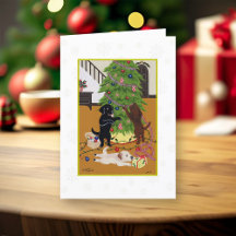 Weihnachtsbaum Labradors Schneeflocken