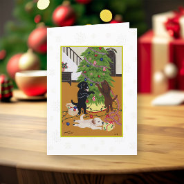 Weihnachtsbaum Labradors Schneeflocken Feiertagskarte