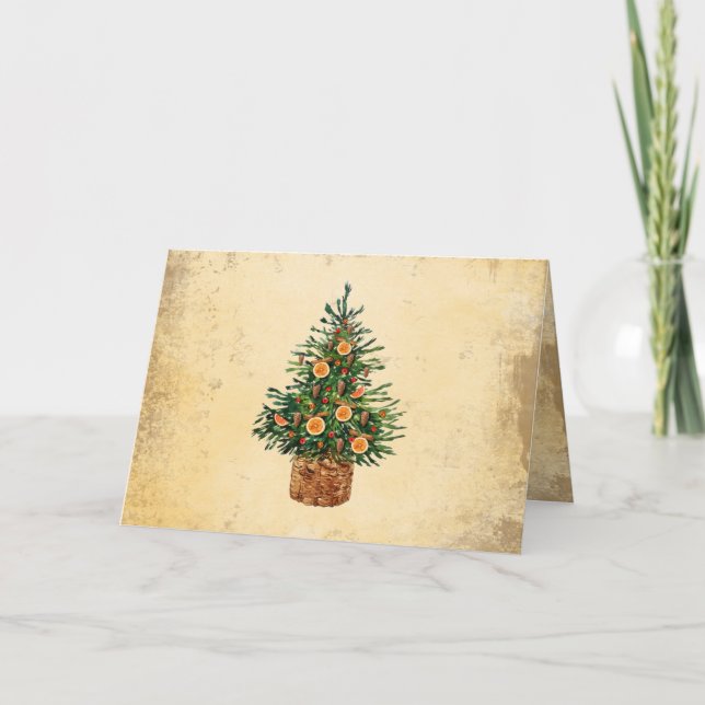 Weihnachtsbaum Land Traditionelle Begrüßung Feiertagskarte (Vorderseite)