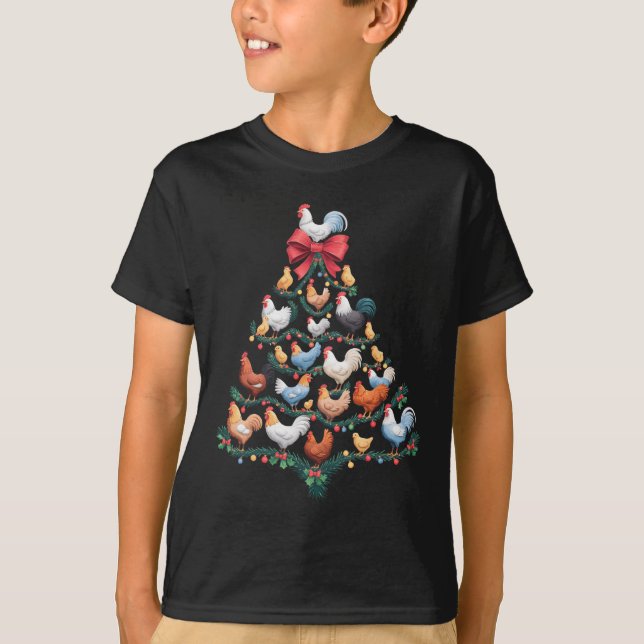Weihnachtsbaum-Landhaus T-Shirt (Vorderseite)