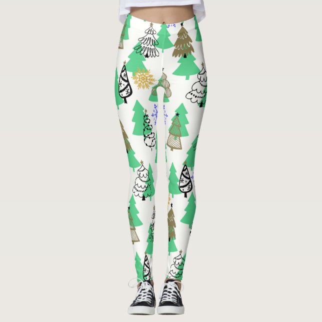 Weihnachtsbaum Leggings (Vorderseite)