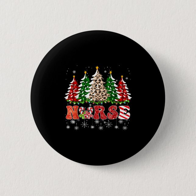 Weihnachtsbaum Leopard Buffalo Kariert Red Gre Button (Vorderseite)