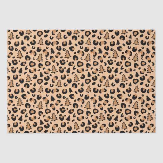 Weihnachtsbaum Leopard Druckmuster Seidenpapier (Vorderseite)