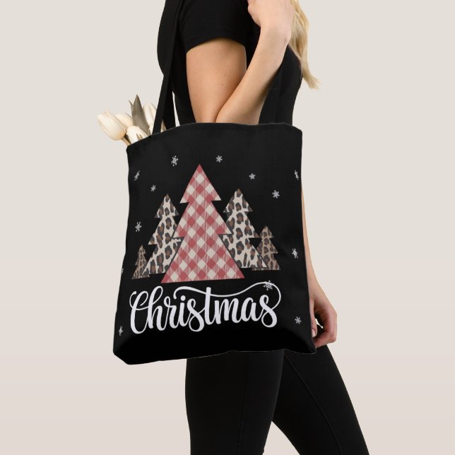 Weihnachtsbaum Leopard Funny Xmas Urlaub Tasche (Von Nahem)