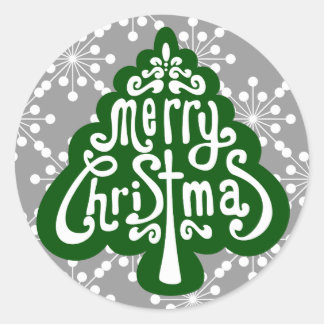 Weihnachtsbaum Letter Siegel und Stickers