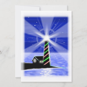 Weihnachtsbaum-Leuchtturm Feiertagskarte