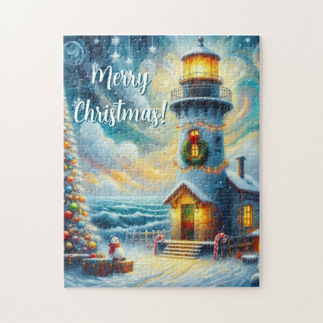 Weihnachtsbaum Leuchtturm Nautical Coastal Blue (Vertikal)
