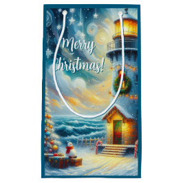 Weihnachtsbaum Leuchtturm Nautical Coastal Blue Kleine Geschenktüte