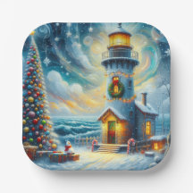 Weihnachtsbaum Leuchtturm Nautical Coastal Blue
