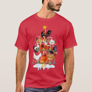 Weihnachtsbaum-Lichter Funny Chicken Lover T-Shirt