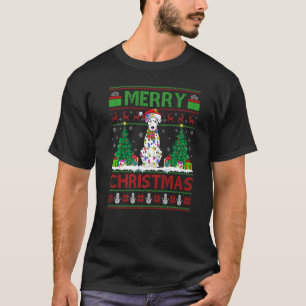 Weihnachtsbaum Lichter Hässlicher Santa Dalmatiner T-Shirt