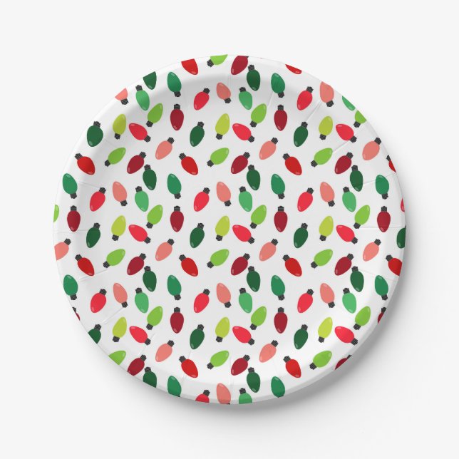 Weihnachtsbaum Lichter Party Papier Teller (Vorderseite)