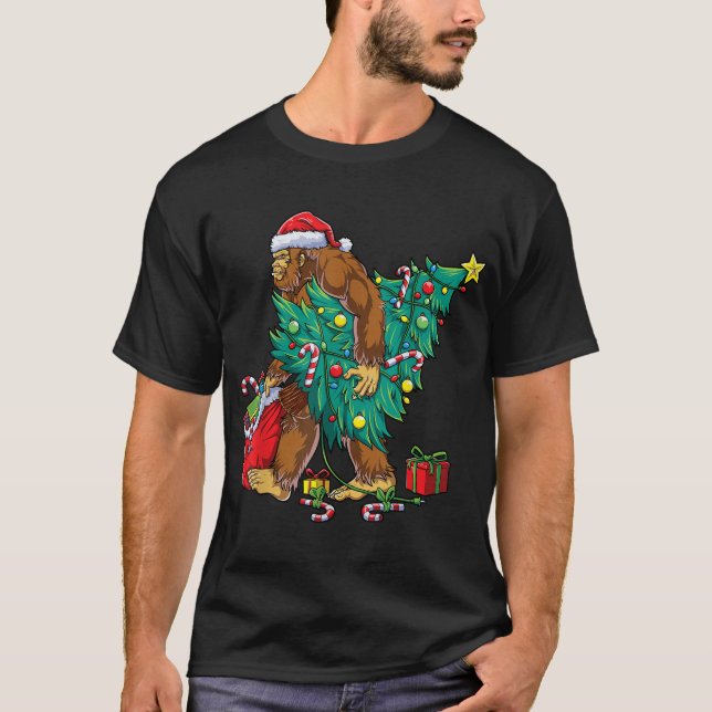 Weihnachtsbaum-Lichter Weihnachtsjunge T-Shirt (Vorderseite)