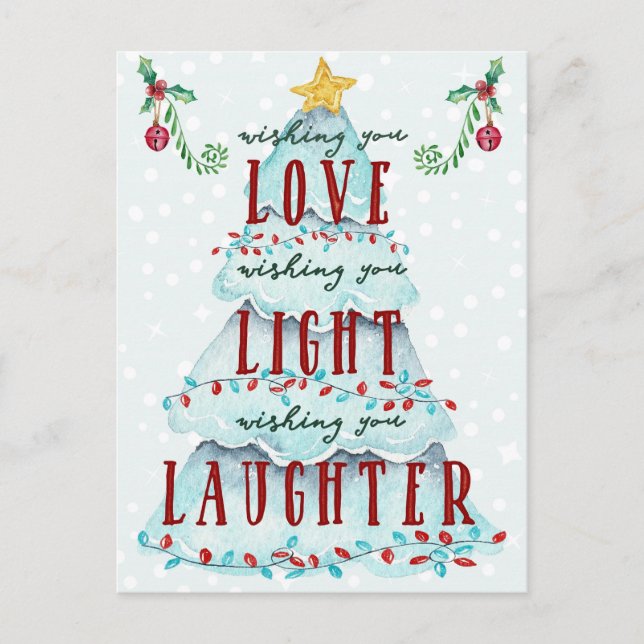 Weihnachtsbaum Liebe Light Laughter Holiday Tree Postkarte (Vorderseite)