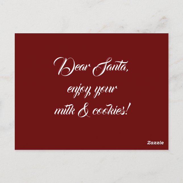 Weihnachtsbaum "Lieber Weihnachtsmann" Postkarte (Rückseite)