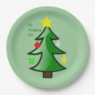 Weihnachtsbaum Liebliche Branchen auf einem Pappteller