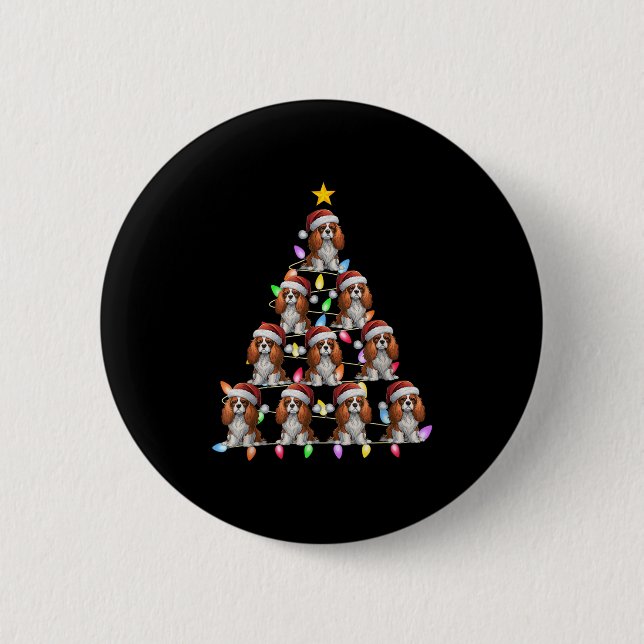 Weihnachtsbaum Light Santa Cavalier King Charles S Button (Vorderseite)