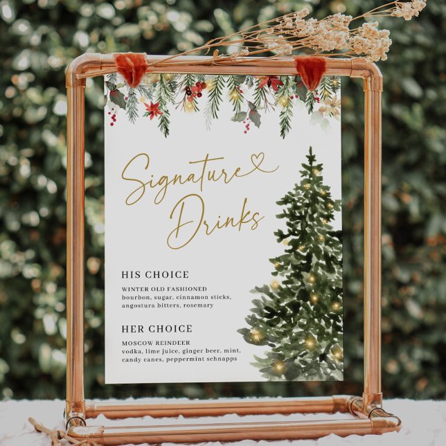 Weihnachtsbaum Light Wedding Signature Drinks Zeic Poster (Von Creator hochgeladen)