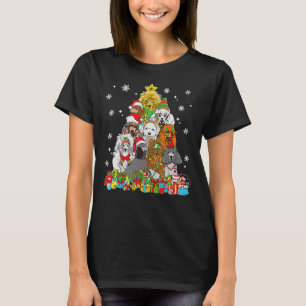 Weihnachtsbaum Lights Poodle Dog Lover Xmas Pajama T-Shirt