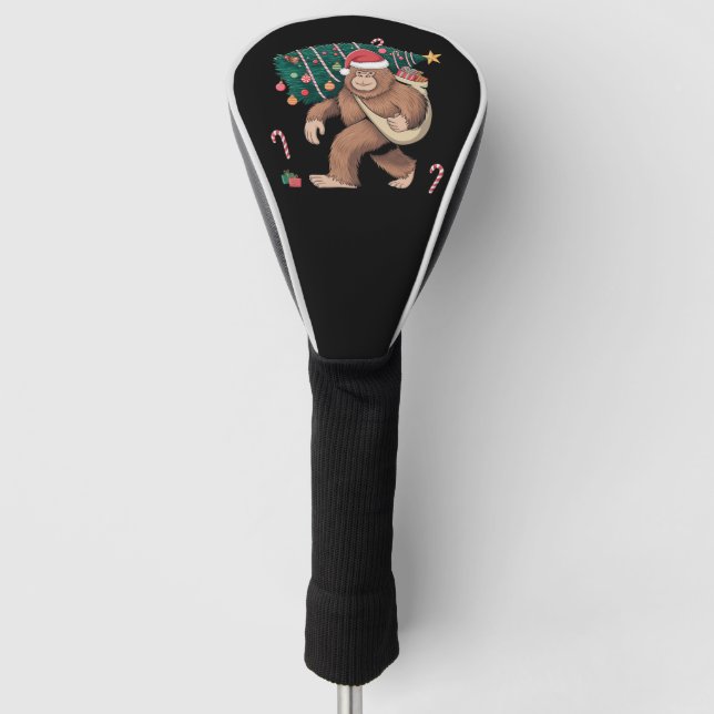 Weihnachtsbaum Lights Xmas Sasquatch Lover Golf Headcover (Vorderseite)
