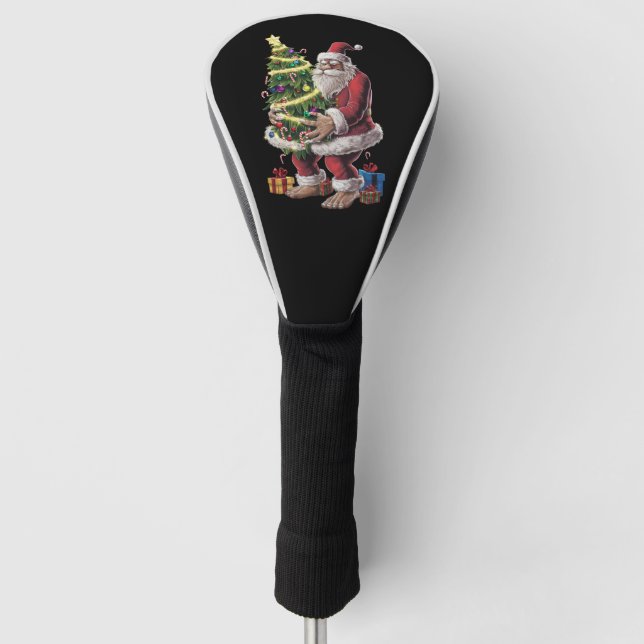 Weihnachtsbaum Lights Xmas Sasquatch Lover Golf Headcover (Vorderseite)