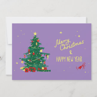 Weihnachtsbaum, lila Hintergrund. Ankündigung