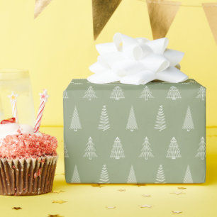 Weihnachtsbaum Linie Art Print Wrapping Papier Rol Geschenkpapier