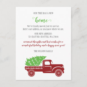 Weihnachtsbaum-LKW Wir sind umgezogen Holiday Umzu Postkarte