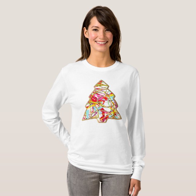 Weihnachtsbaum Long Sleeve T - Shirt (Vorne ganz)