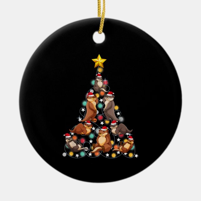 Weihnachtsbaum | lustige Weihnachtsfeiern Keramik Ornament (Vorne)