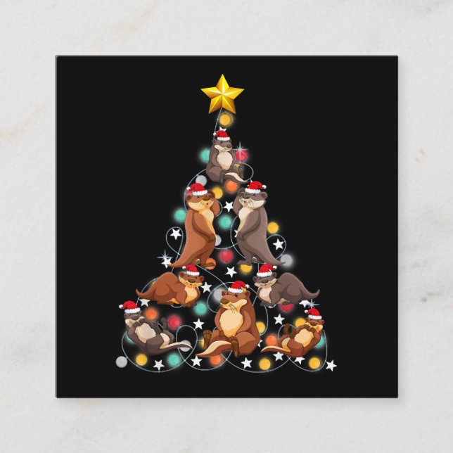 Weihnachtsbaum | lustige Weihnachtsfeiertage Quadratische Visitenkarte (Vorderseite)