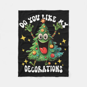 Weihnachtsbaum Magst du meine Dekorationen Xmas Li Fleecedecke