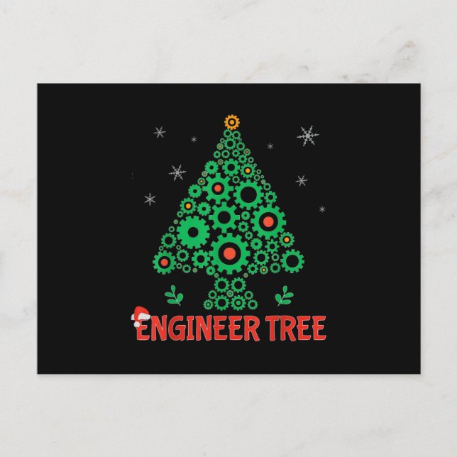 Weihnachtsbaum-Maschinenbau Ankündigungspostkarte (Vorderseite)