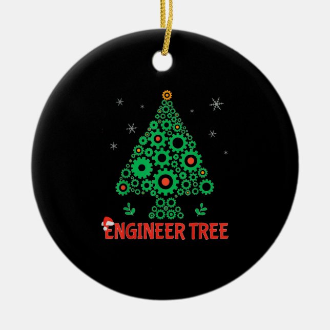 Weihnachtsbaum-Maschinenbau Keramik Ornament (Vorne)