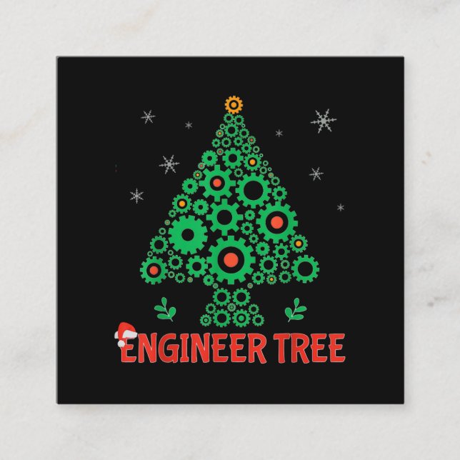 Weihnachtsbaum-Maschinenbau Quadratische Visitenkarte (Vorderseite)