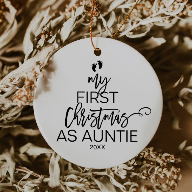 Weihnachtsbaum Meine ersten Weihnachten als Tante Keramik Ornament (Von Creator hochgeladen)