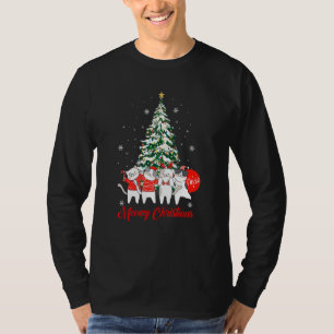 Weihnachtsbaum Meowy Catmas Weihnachten Kinder Mäd T-Shirt