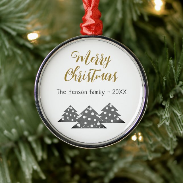 Weihnachtsbaum Minimalistische Festfamilie Ornament Aus Metall (Baum)