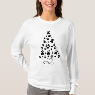Weihnachtsbaum mit Adorable Paw Print T-Shirt